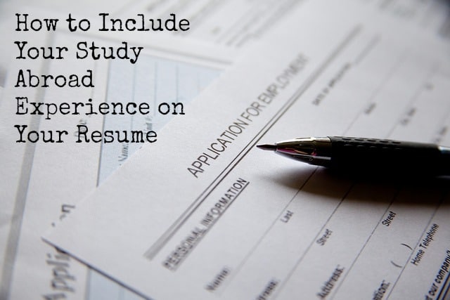 How to put study abroad in resume