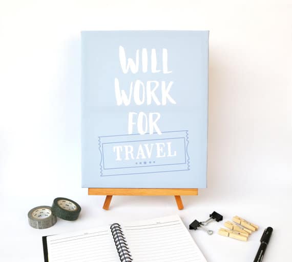 These travel quote prints and posters on Etsy are perfect for travel lovers who want some art to put on their walls. Get one of these travel prints for someone who just studied abroad or who loves traveling-- great Christmas gifts!