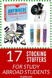 Need to get a gift for someone who's studying abroad next year? These gift ideas for stocking stuffers will be loved by all study abroad students-- they'll find them useful on their study abroad semester!