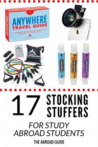 Stocking stuffers for study abroad travelers - need gift ideas for someone who's studying abroad soon? These little gifts are great stocking stuffers and are gifts that they'll use when they're studying abroad.