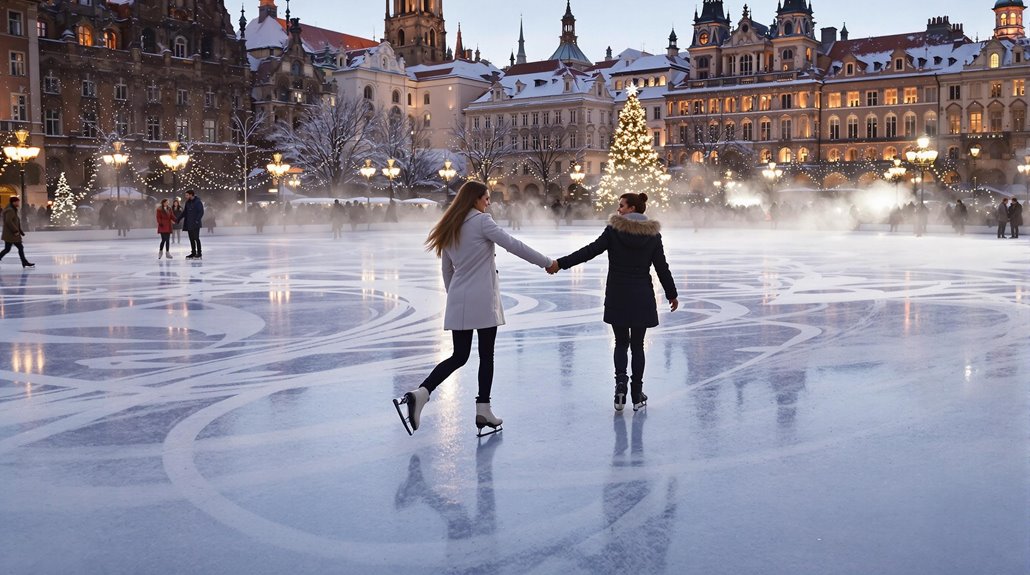 charming snowy european cities