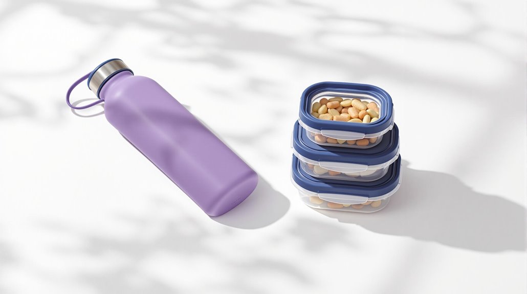 portable hydration and snacks