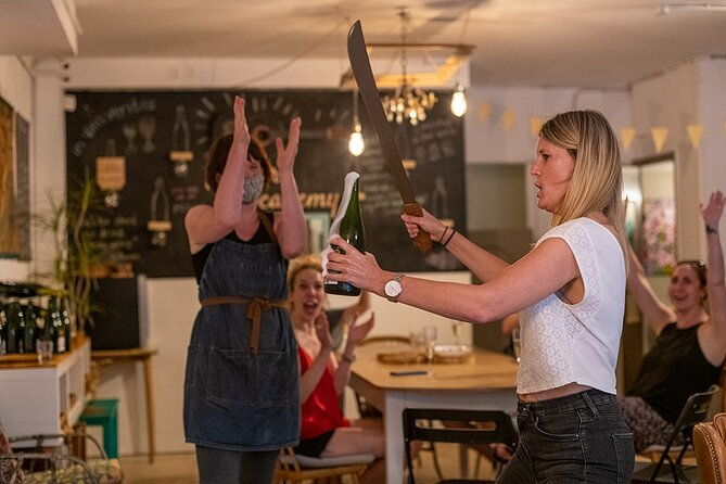 private-cava-sabrage-and-paella-class-in-barcelona