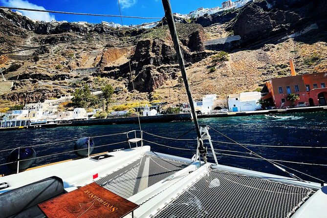 half-day-premium-catamaran-cruise-in-santorini-including-oia