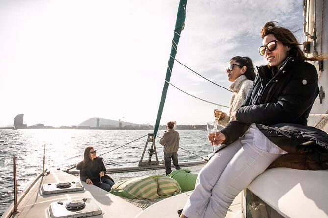 barcelona-private-catamaran-snacks-and-cava-sunset-option