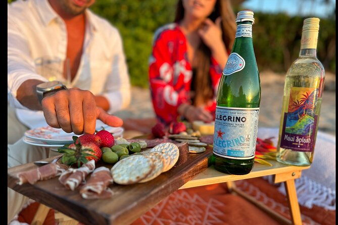 charcuterie-board-and-sunset-at-pristine-beach-with-photos