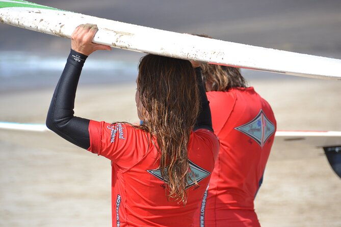 group-longboard-surf-lesson-in-lanzarote