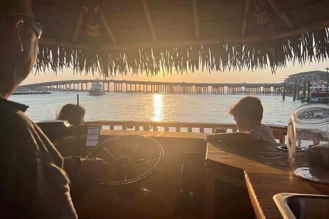 tailfins-destin-tiki-boat-sunset-crab-island-destin-harbor