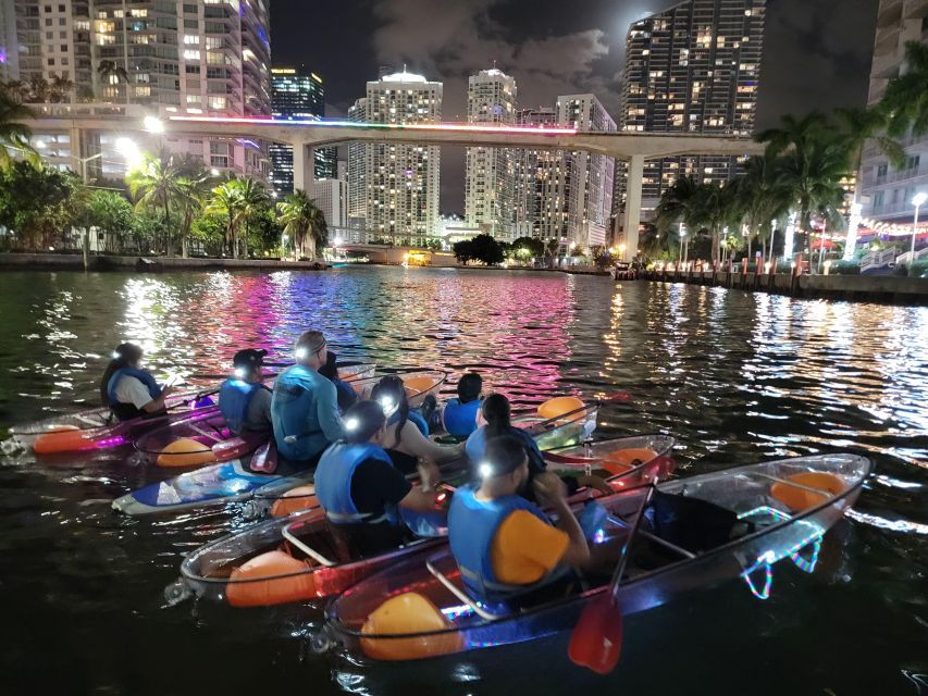 Miami: Guided LED-LIT Kayak Night Tour With Drinks