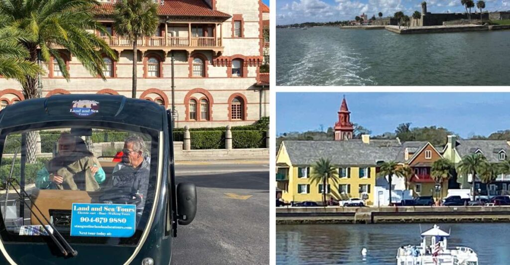 St. Augustine: Boat Cruise and Electric Golf Cart Tour