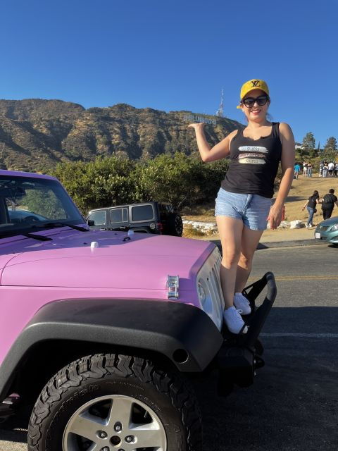 los-angeles-hollywood-sign-tour-on-a-pink-open-jeep