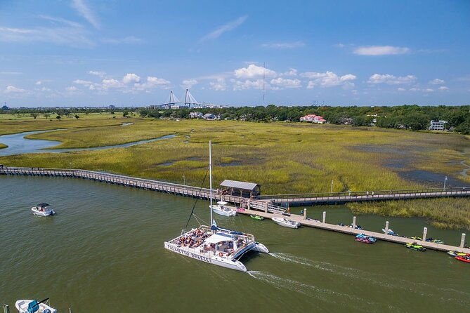 morning-charleston-harbor-sail-lux-catamaran-shade-and-seating