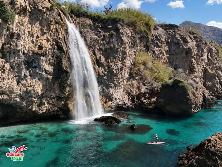 from-nerja-guided-paddle-surf-cliffs-and-maro-waterfall
