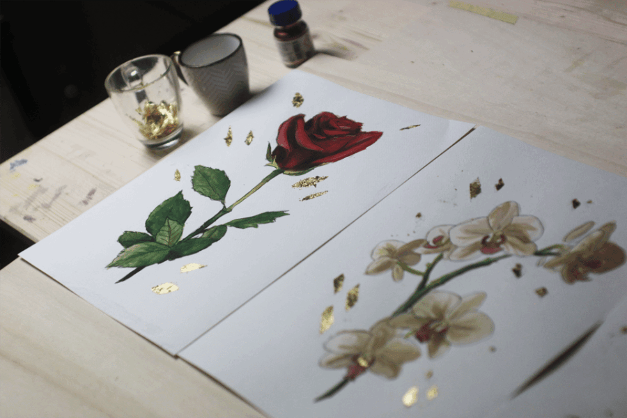 watercolor-painting-with-gold-leaf-workshop