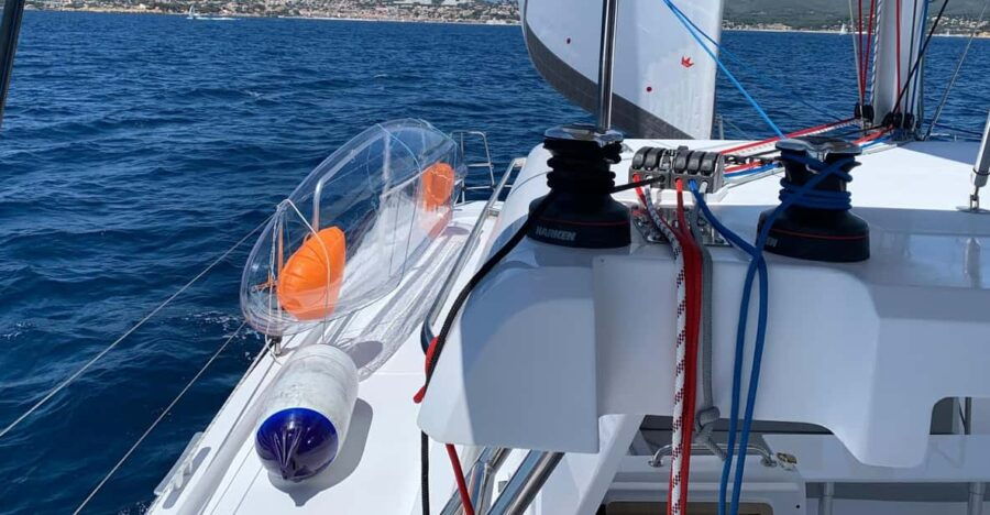 departure-from-brusc-sunset-on-sailing-catamaran