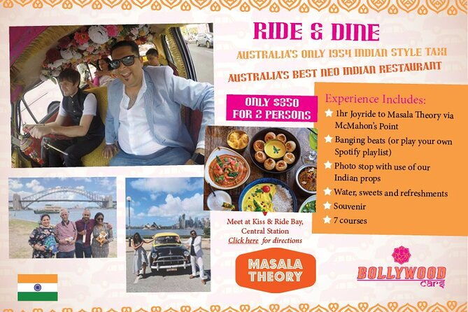 Private Bollywood Style Car Ride and Dinner in Sydney - The Experience Breakdown: What to Expect