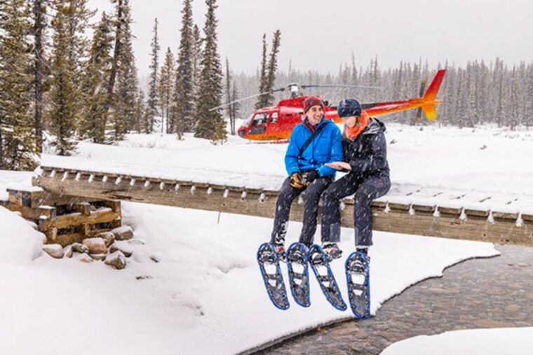 banff-jasper-canadian-rockies-helicopter-snowshoe-tour