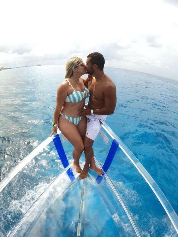 cozumel-transparent-boat-tour-with-snorkeling-and-2-beers-clear-boat