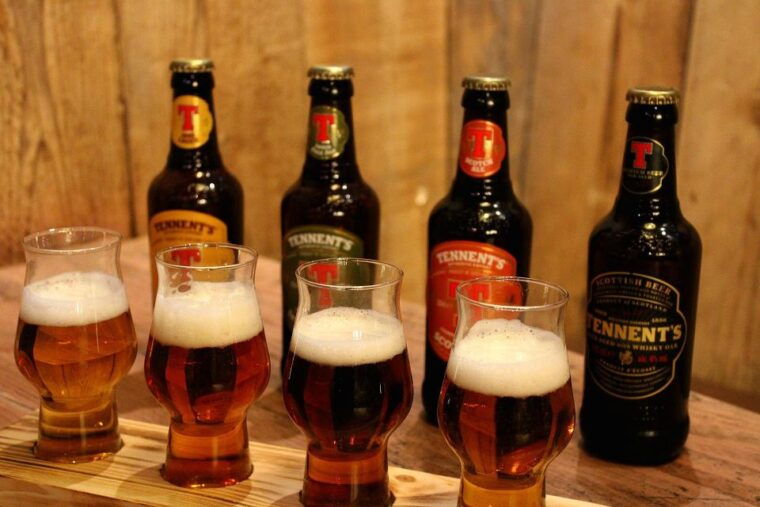 glasgow-beer-flight-with-a-haggis-taster-in-a-glasgow-pub