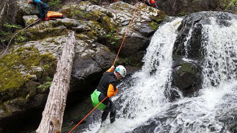kelowna-canyoning-adventure-with-waterslide-and-rappelling