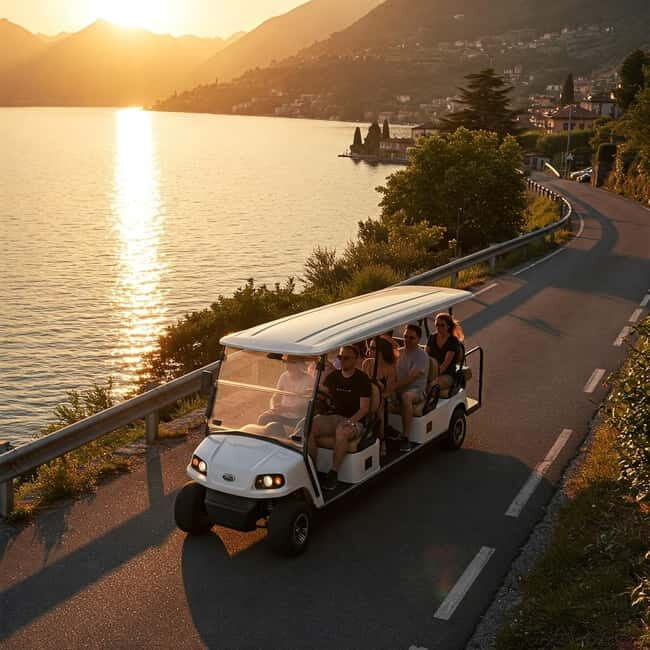1H Golf Car Tour to Como at Sunset - Detailed Breakdown of the Itinerary