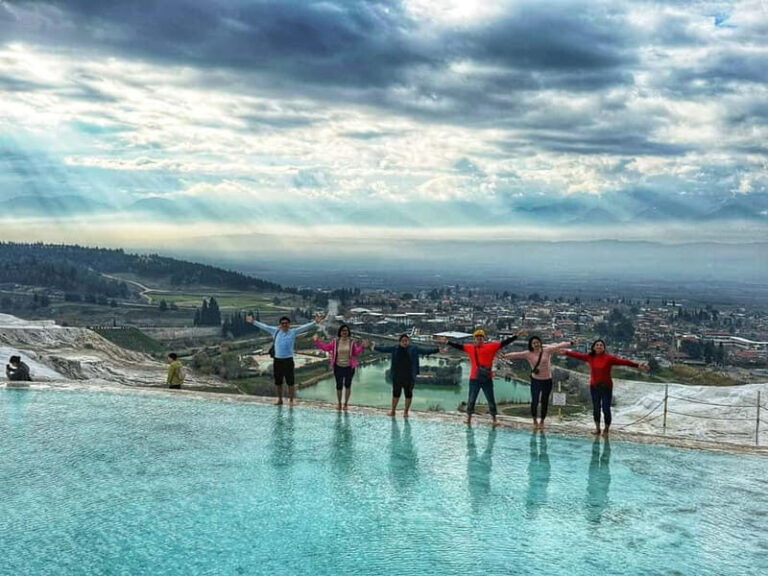 From Antalya or Kemer: Full-Day Pamukkale & Hierapolis Tour - First Stop: The White Terraces of Pamukkale