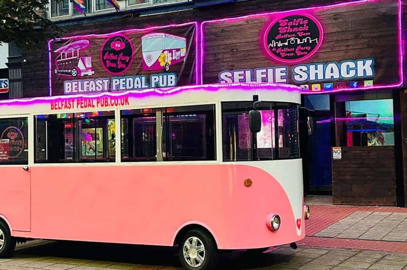 Fully Enclosed Pink Party Bike around Belfast - The Itinerary and Stops