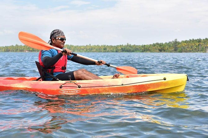 Kayaking to the Black Devil Snail Sandbar Island in Paravur Lake near Varkala - Kayaking to the Black Devil Snail Sandbar Island in Paravur Lake near Varkala
