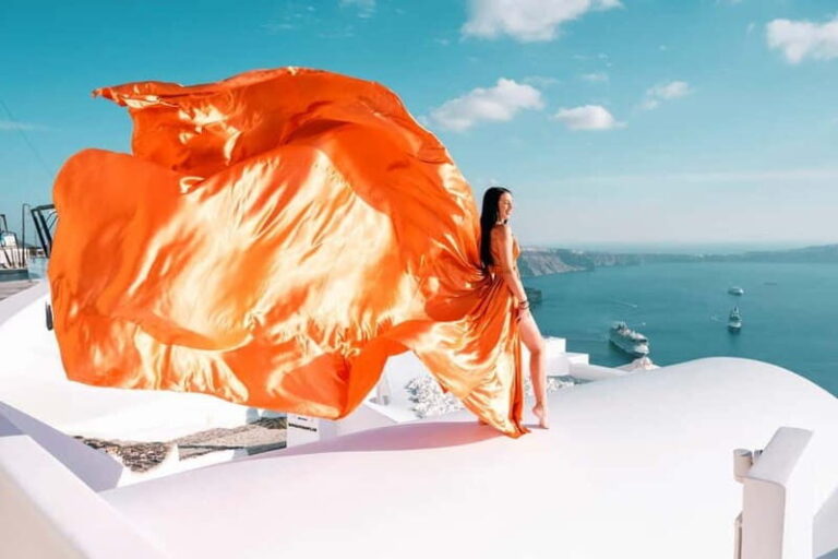Magical Flying Dress Photoshoots in Oia or Imerovigli - Dress Options & Personalization