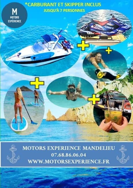Mandelieu: Full day boat jet-ski paddle underwtaer scooter.. - Exploring the Lérins Islands: Highlights and Activities