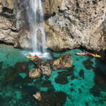 Nerja: Self-Guided Kayak Tour. Maro Waterfall. Support boat for the route. - The Experience on the Water