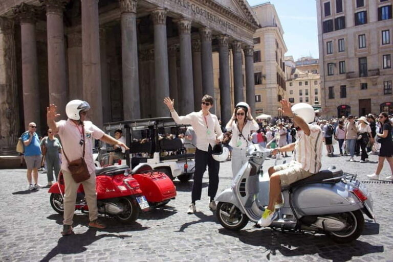 Rome in Vespa: Private Sidecar Sightseeing Tour with Gelato - Itinerary Breakdown: From Hidden Corners to Famous Landmarks