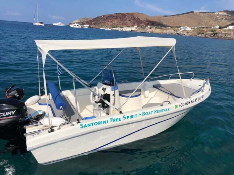 Santorini: License-Free Boat Rental with Ice, Water, & Fruit - What to Expect on Your Day Out