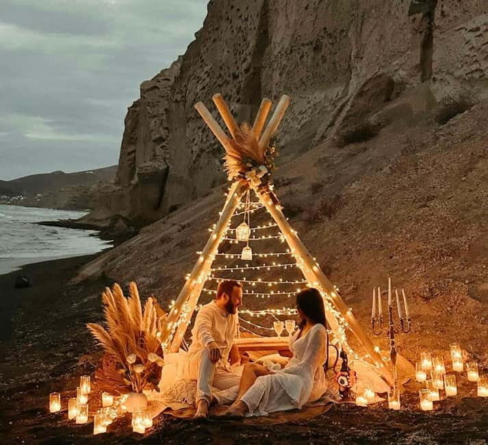 Santorini: Vlychada Beach Boho Proposal with Wooden Tent - What’s Included and What’s Not