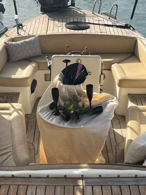 Swim to Antony Quinn bay Ladiko & Traunou caves with skipper - The Boat and Comfort