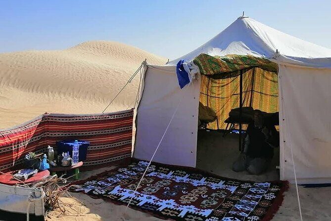 2 days tour to Douz & Ksar Ghilan oasis. and an overnight in the sahara under bedouin tent .. Dinner in the camp, Private Jeep - with english speaking guide. - What’s Included and What’s Not