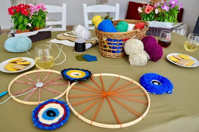 Athens: Evil Eye Weaving Workshop with Greek Tea - A Step Back in Time with a Mythical Twist