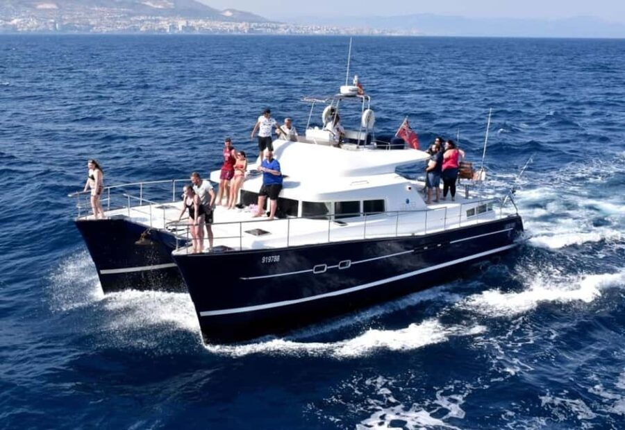 Benalmádena: Private Catamaran Charter for up to 12 People - Swimming, Sunbathing, and Relaxation
