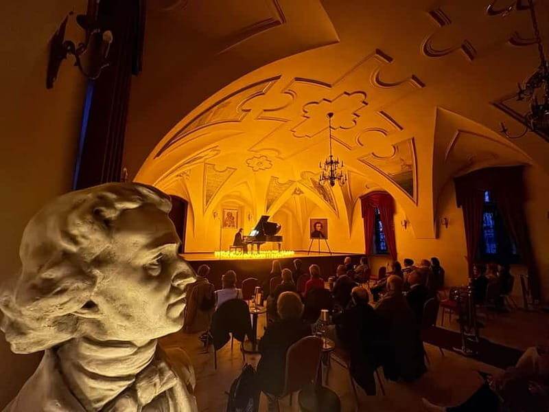 Krakow: Piano Trio Chopin & Friends Concert VIP with Wine - The Bonus of VIP Seating & Wine