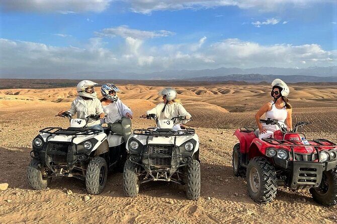 Marrakesh: Agafay Desert Sunset Quad Bike tour & Diner Show - Transportation and Group Size