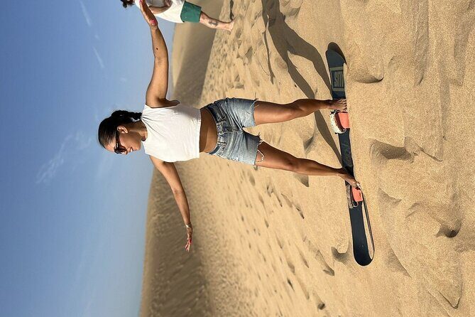 Sandboarding with Panoramic Views of the ocean and Agadir Desert - The Equipment and Instruction