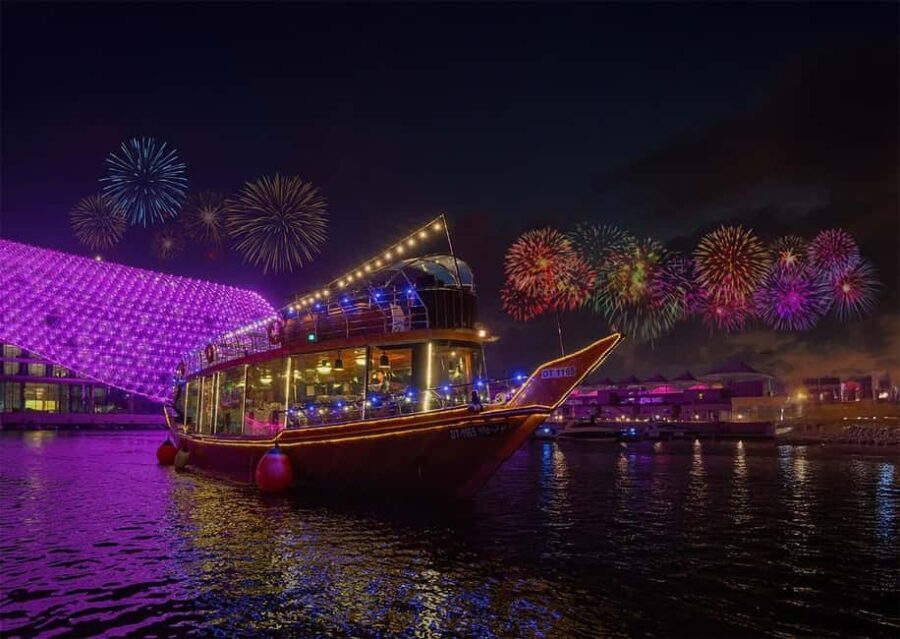 Abu Dhabi: New Year's Eve Yas Island Dhow Dinner Cruise - Experience Overview
