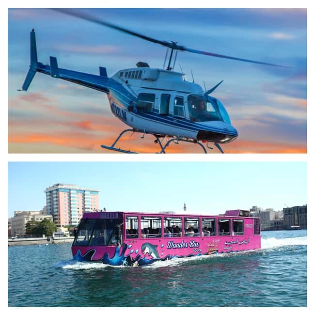 Dubai: Helicopter Tour & Wonder Bus Amphibious Adventure - Key Points