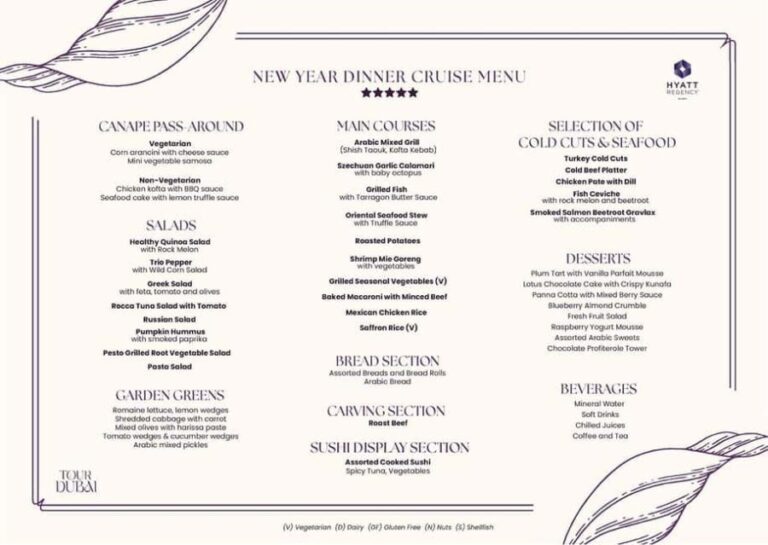Dubai: New Year's Eve Marina Dhow Dinner Cruise - FAQs