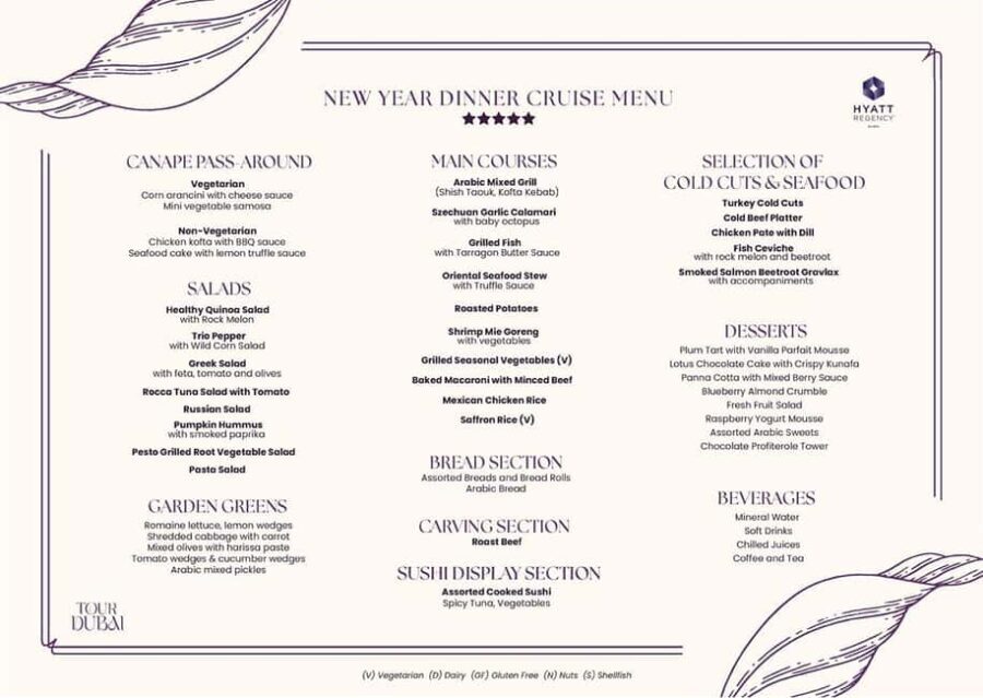 Dubai: New Year's Eve Marina Dhow Dinner Cruise - FAQs