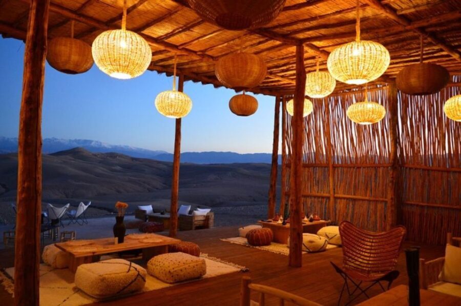 Marrakech: Agafay Desert Dinner and Sunset Camel Ride Trip - Dinner Under the Stars