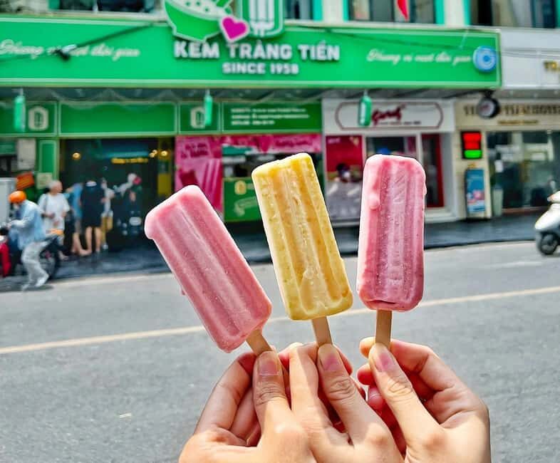 Hanois French Quarter Tour and Train Street - Indulging in Hanoi’s Famous Ice Cream and Snacks