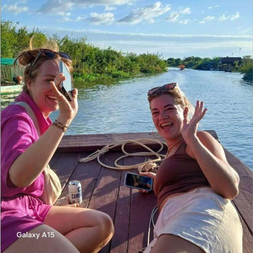 Sunset Kompong Pluk Floating Village - Sunset Over Tonle Sap Lake