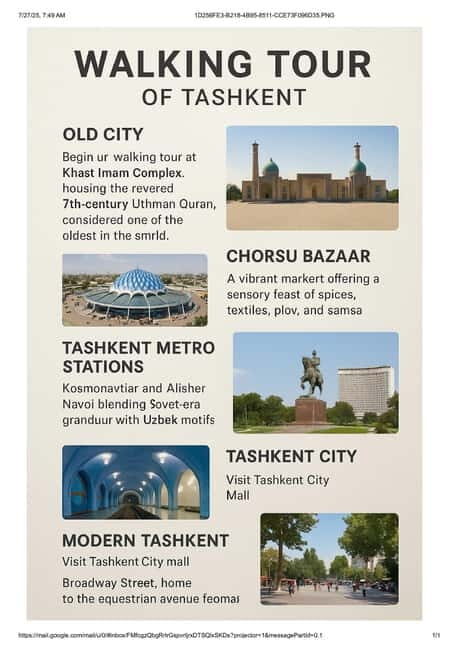 Tashkent: Old City & Modern City Walking Tour - The Sum Up