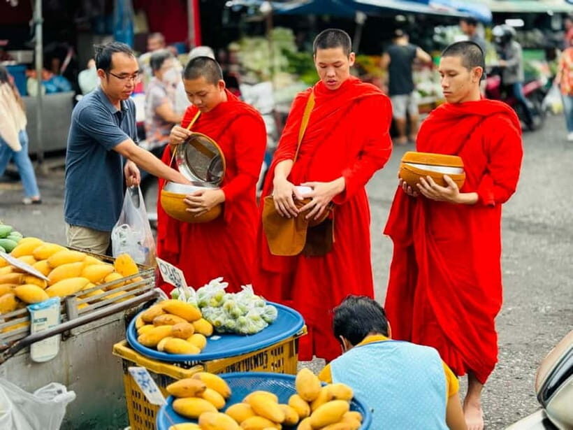 Walk With Monks Collecting Alms - Authentic, Respectful, and Educational